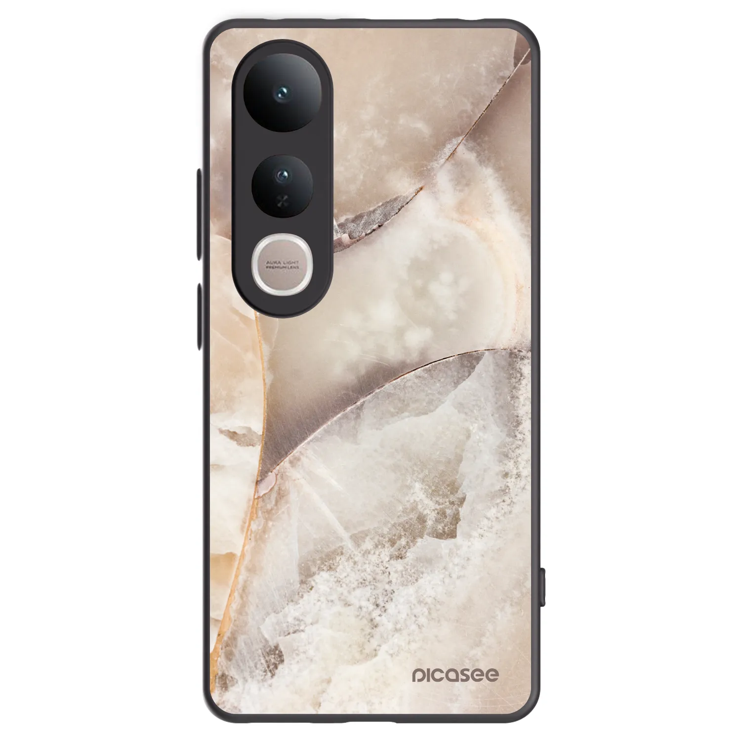 Picasee silikónový čierny obal pre Vivo V50 Lite 5G - Cream marble