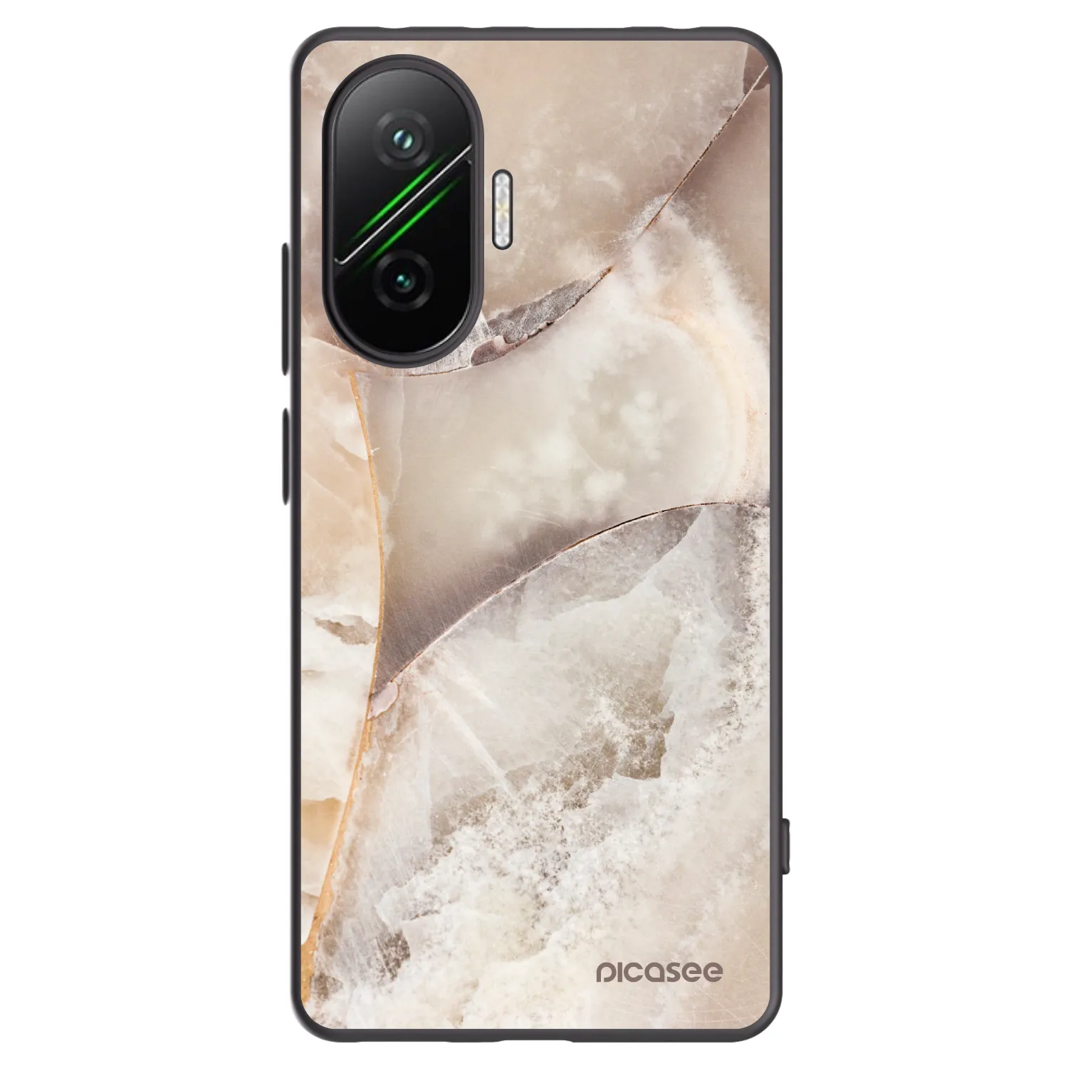 Silikónový čierny obal pre Xiaomi Poco F7 Pro 5G - Cream marble