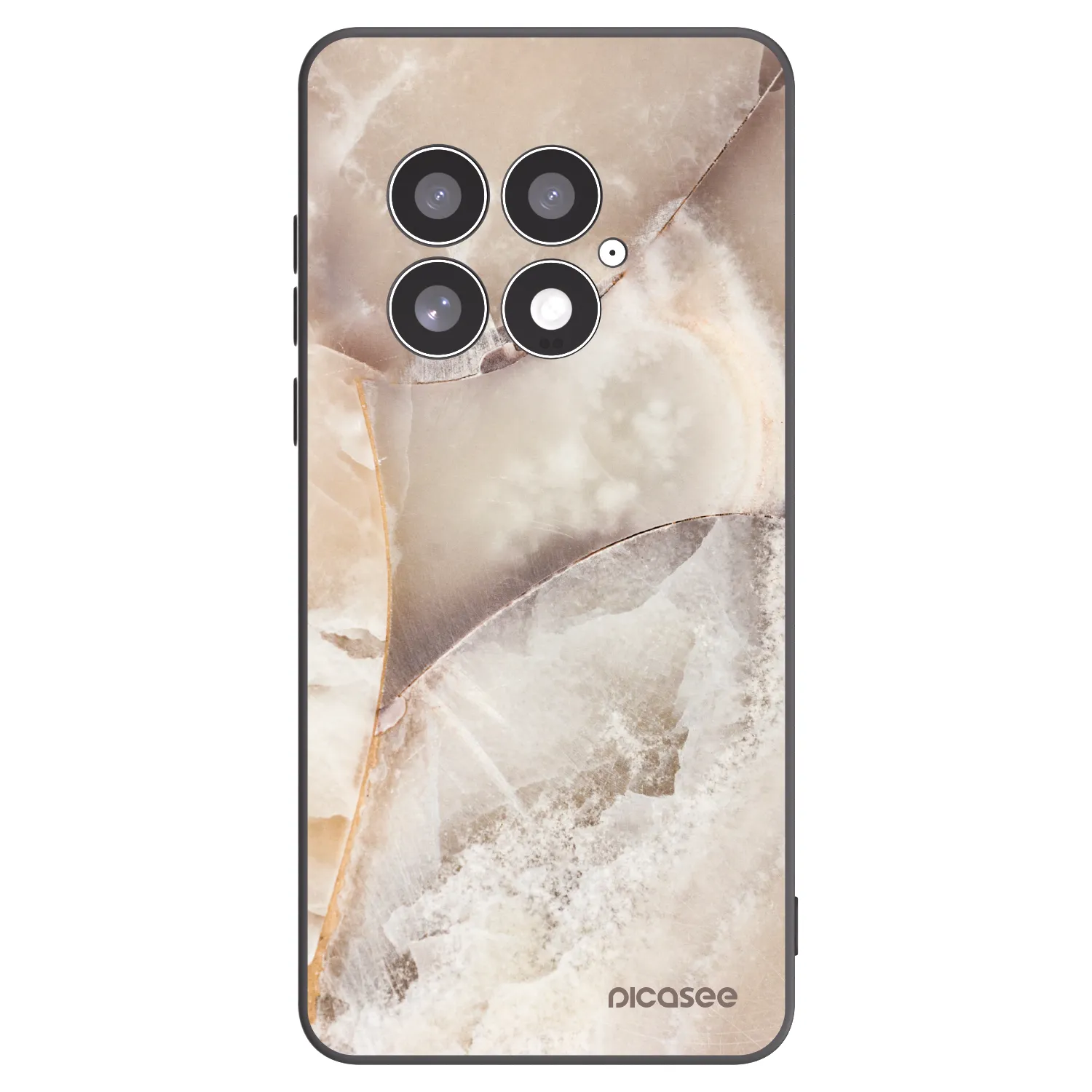 Picasee silikónový čierny obal pre OnePlus 13 5G - Cream marble