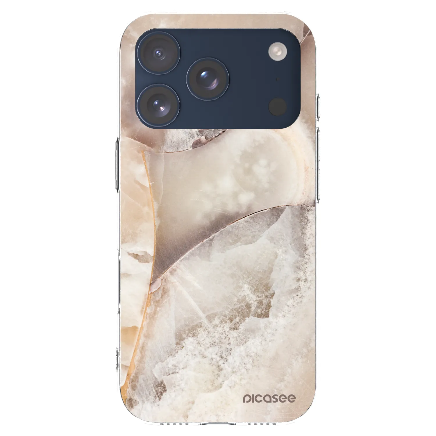 Silikónový prehľadný obal pre Apple iPhone 17 Pro - Cream marble