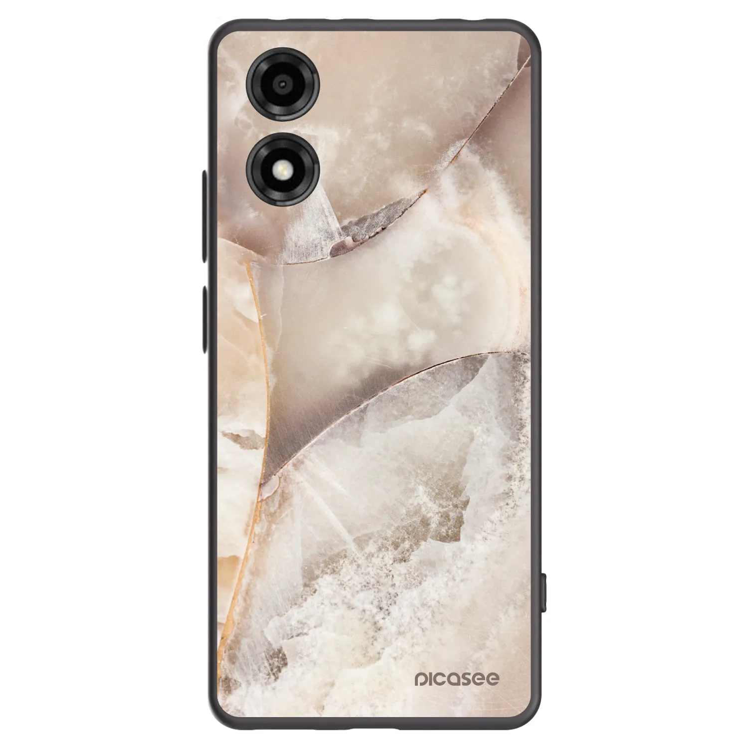 Picasee silikónový čierny obal pre Motorola Moto E14 - Cream marble