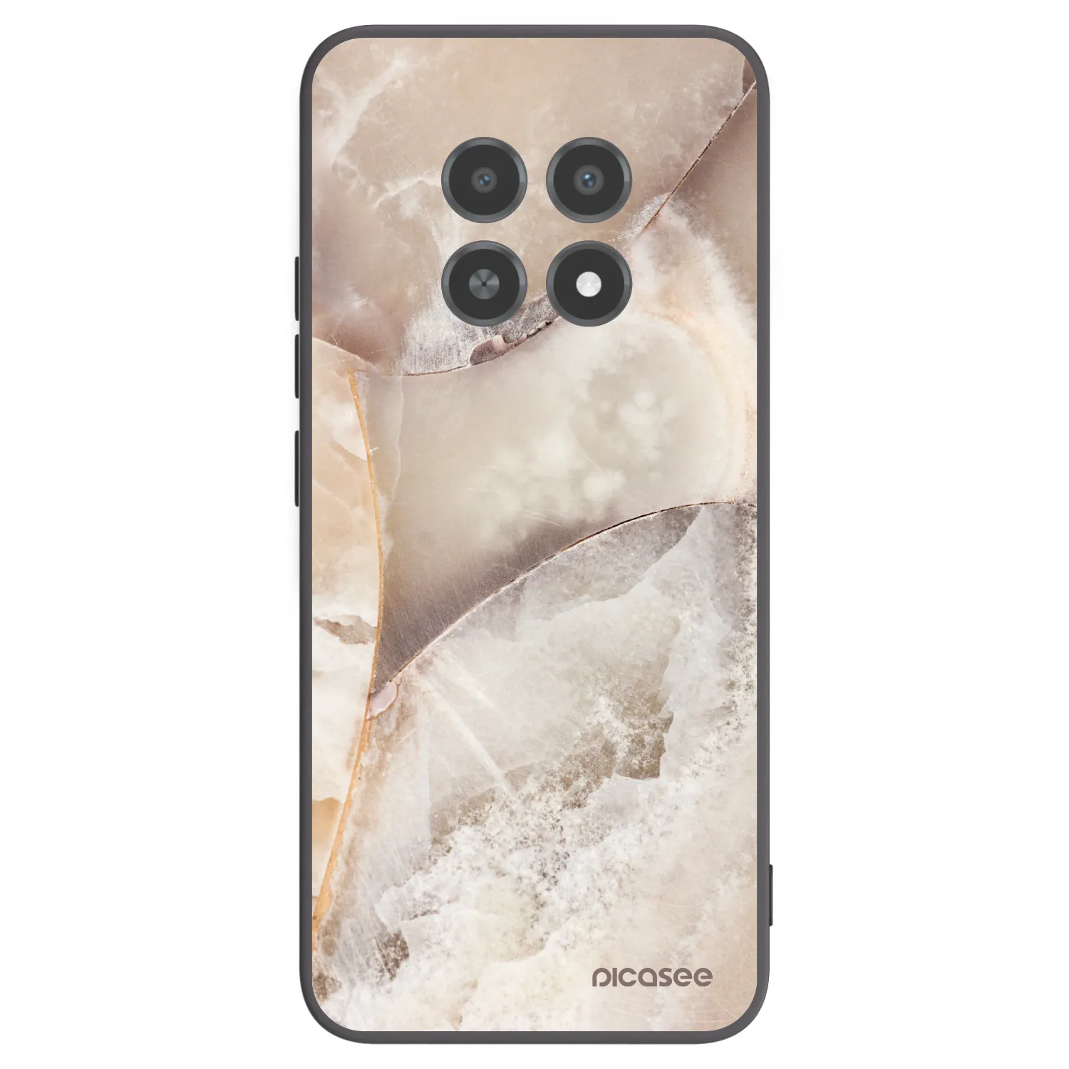 Picasee silikónový čierny obal pre Realme 12X - Cream marble