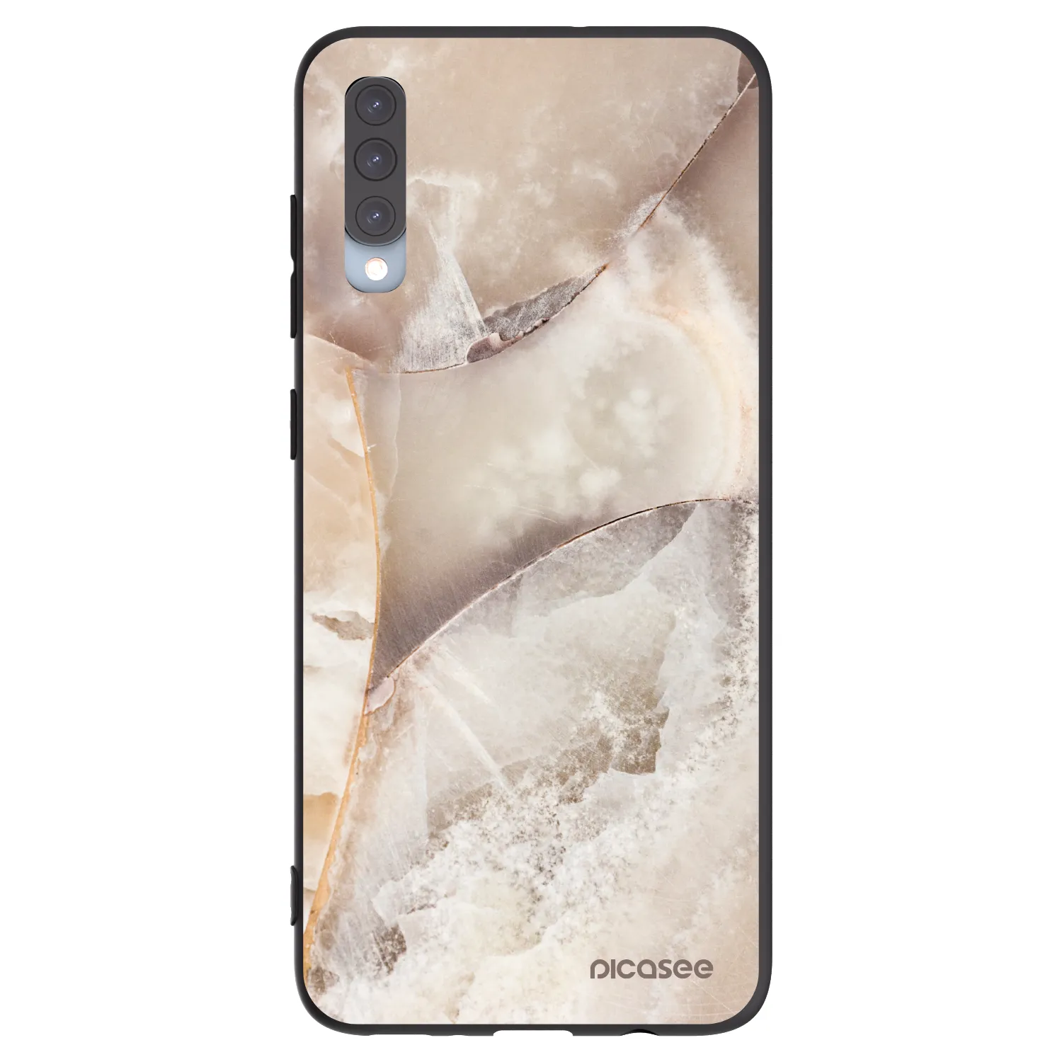 Picasee silikónový čierny obal pre Samsung Galaxy A70 A705F - Cream marble