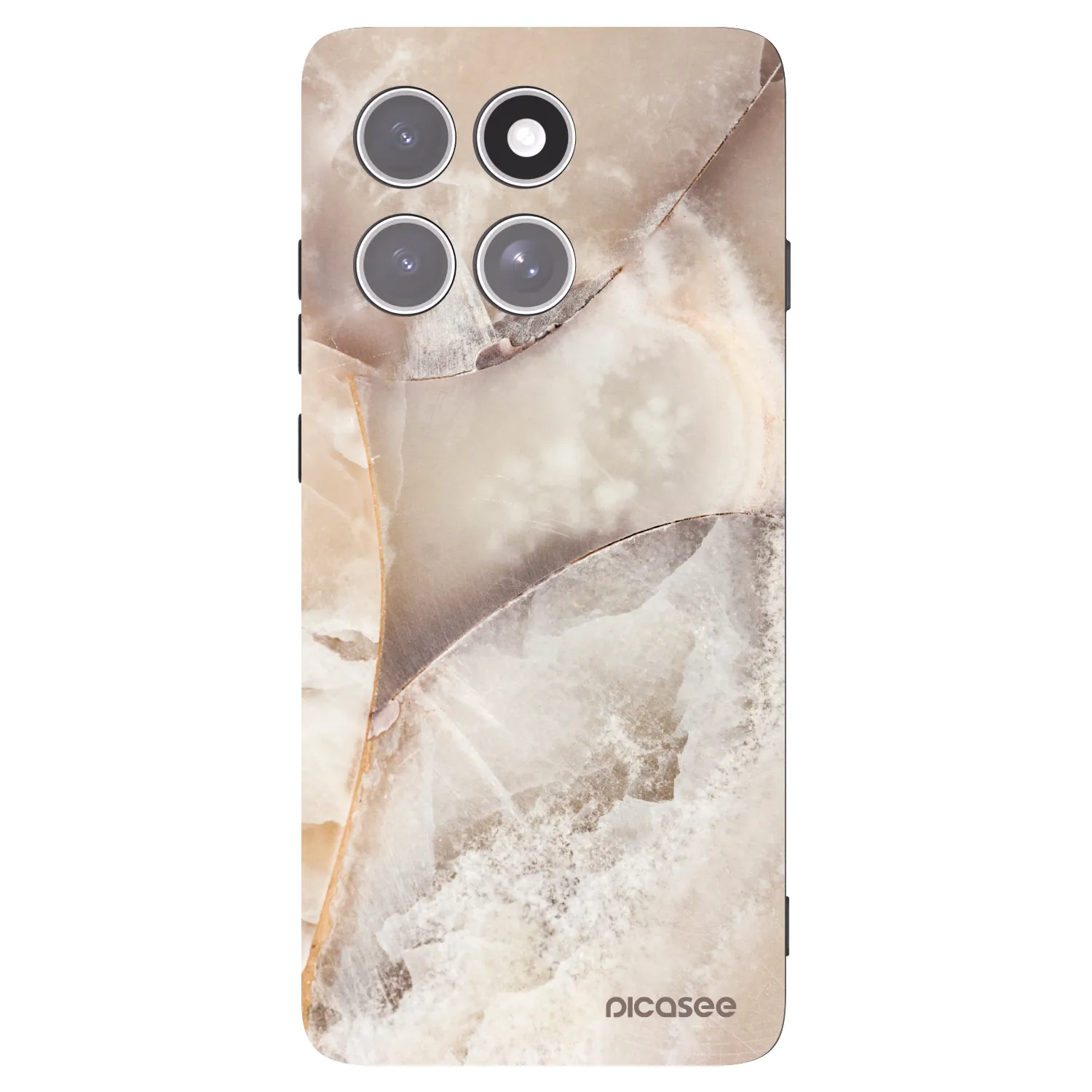 Picasee silikónový čierny obal pre Motorola Edge 60 Pro - Cream marble