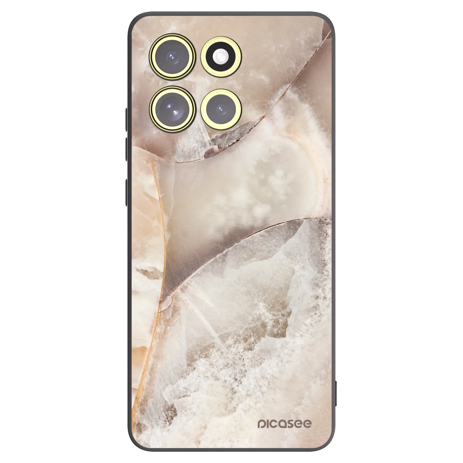 Picasee silikónový čierny obal pre Motorola Moto G86 5G - Cream marble