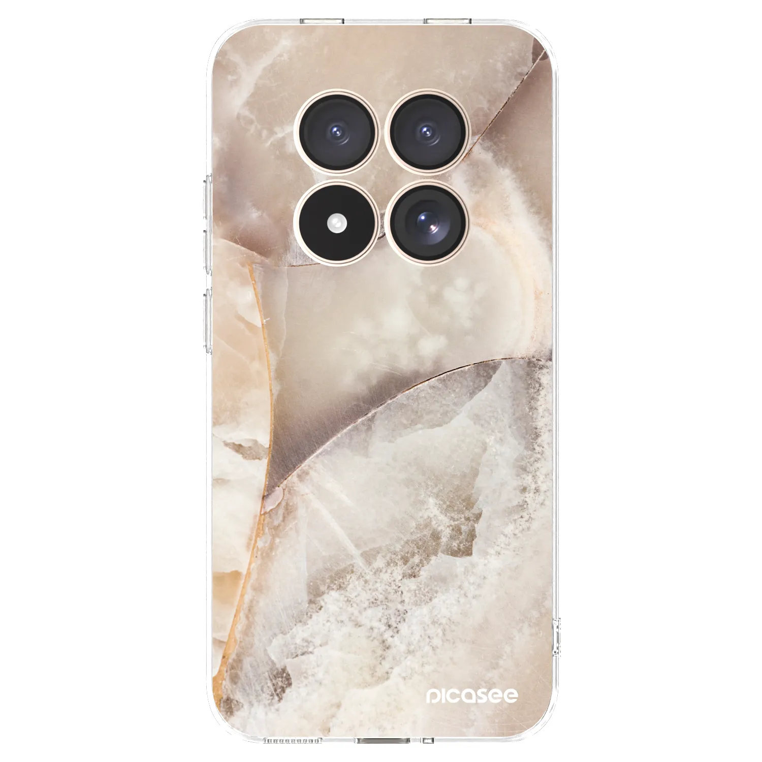 Picasee silikónový prehľadný obal pre Xiaomi Redmi Note 15 Pro 4G - Cream marble