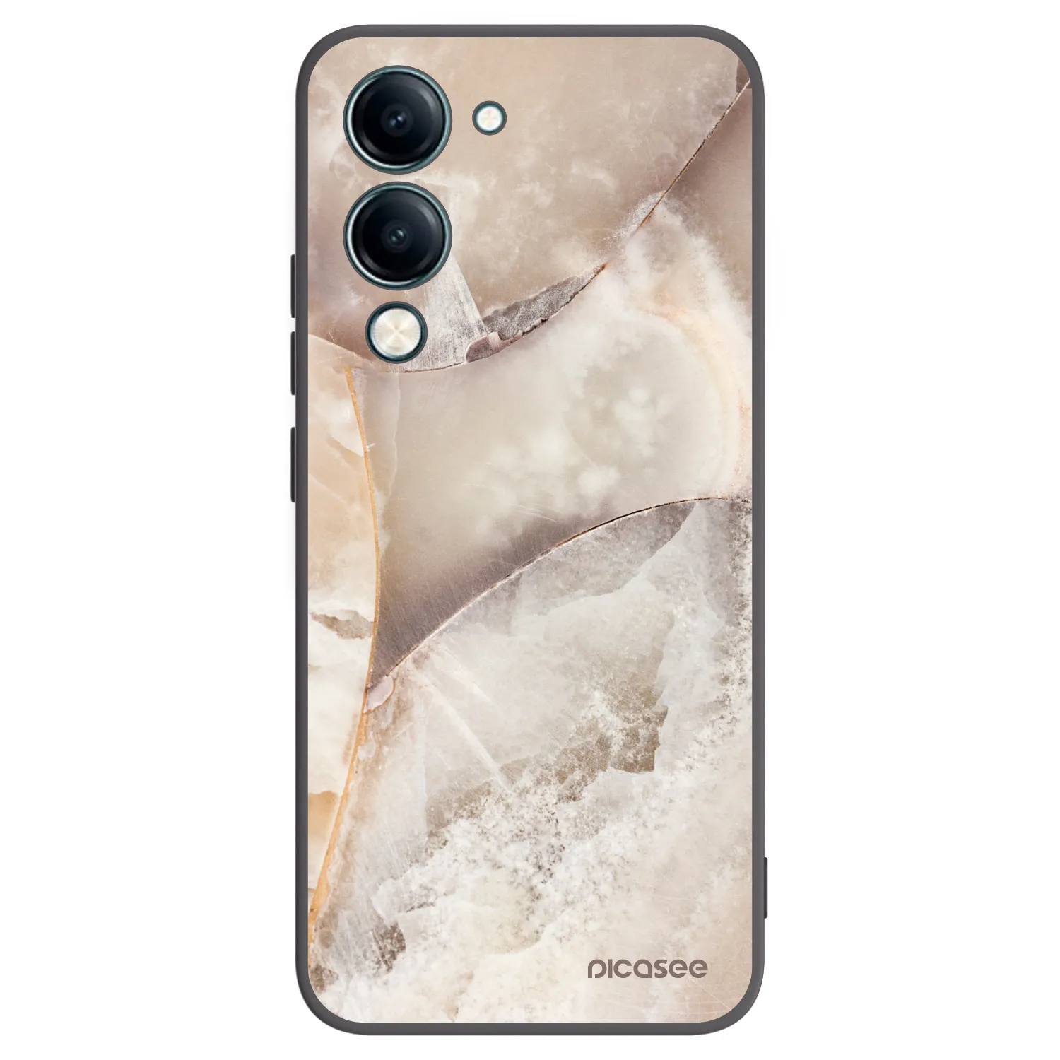 Picasee silikónový čierny obal pre Vivo Y29s 5G - Cream marble