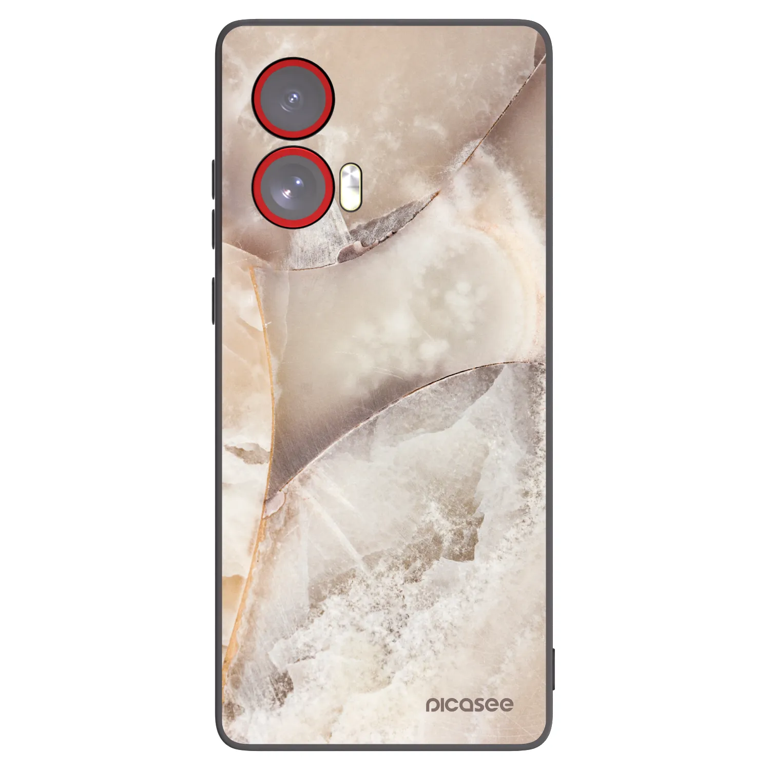 Silikónový čierny obal pre Motorola Edge 50 Fusion - Cream marble