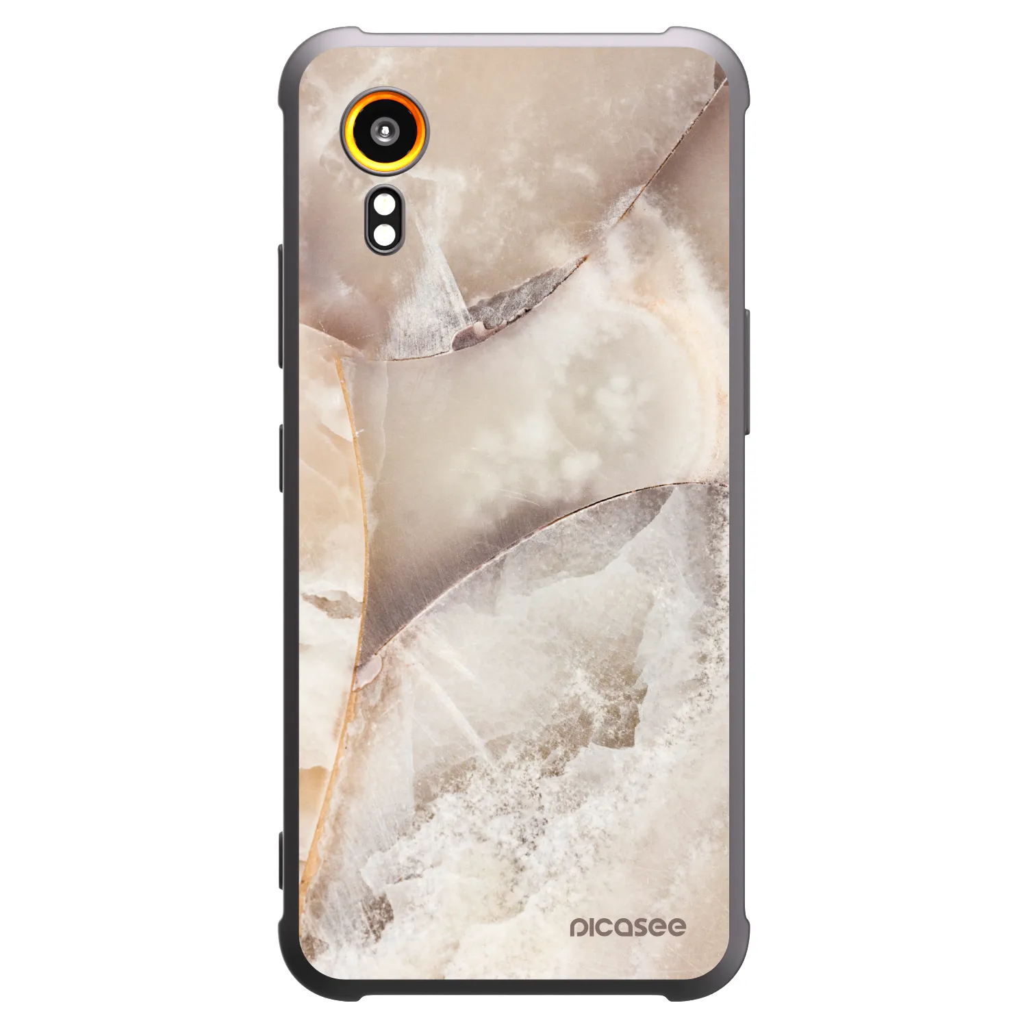 Picasee silikónový čierny obal pre Samsung Galaxy Xcover 7 - Cream marble