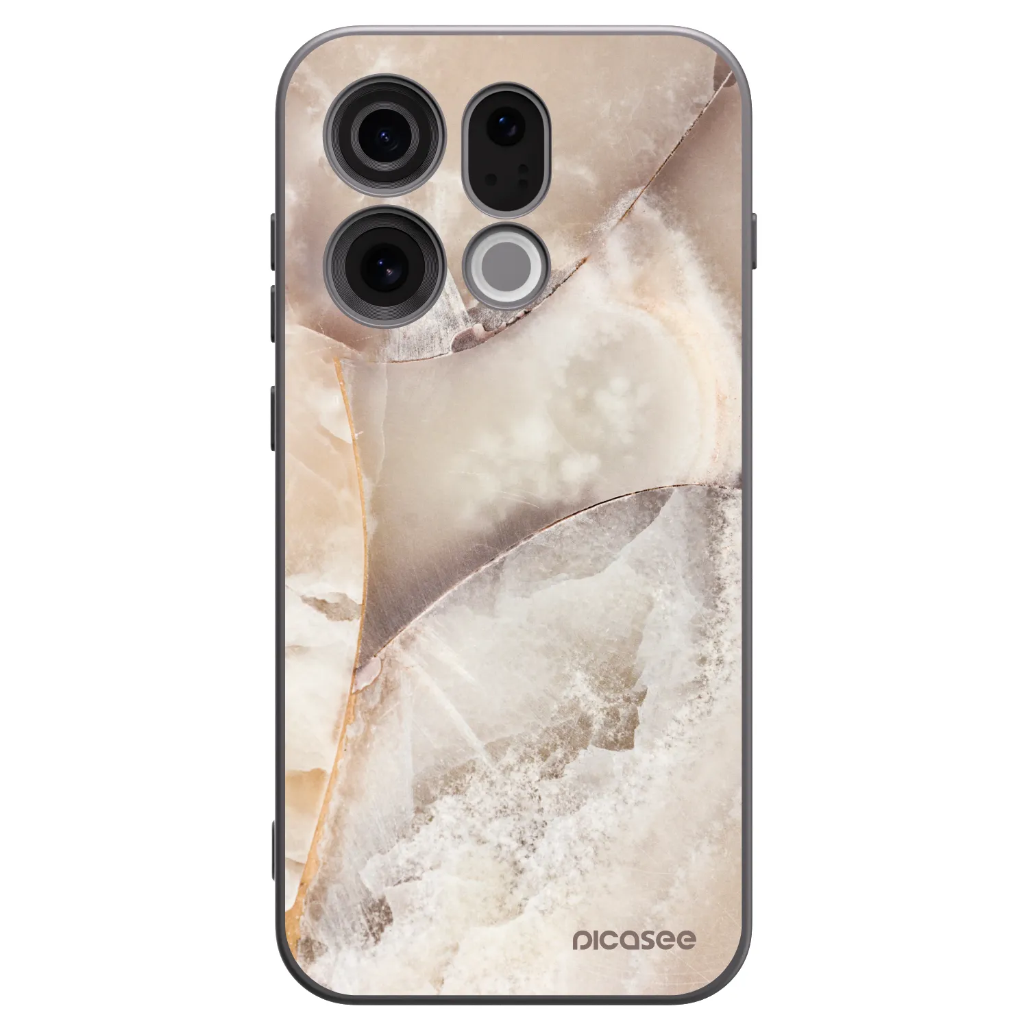 Picasee silikónový čierny obal pre OPPO Find X9 - Cream marble