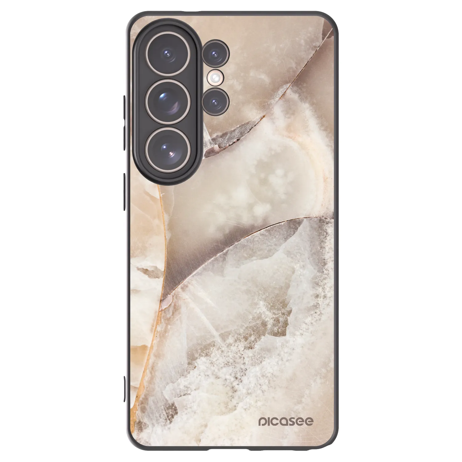 Picasee silikónový čierny obal pre Samsung Galaxy S26 Ultra - Cream marble