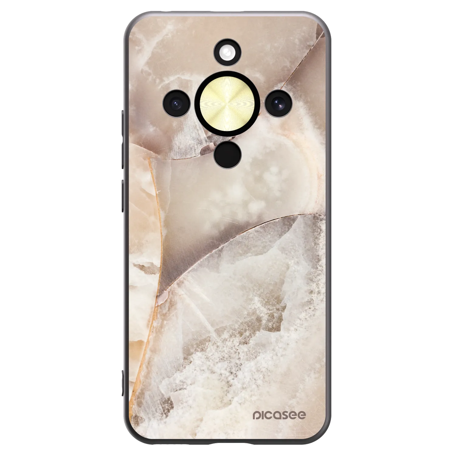 Picasee silikónový čierny obal pre Honor Magic8 Lite 5G - Cream marble