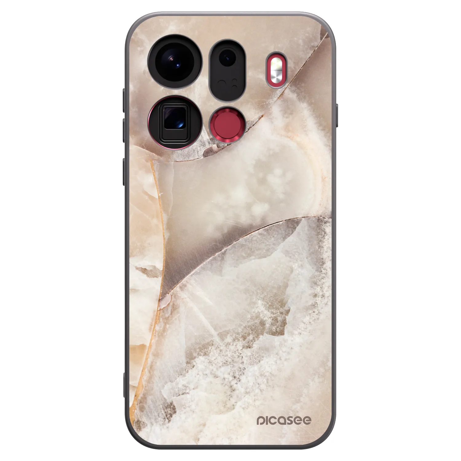 Picasee silikónový čierny obal pre OPPO Find X9 Pro - Cream marble
