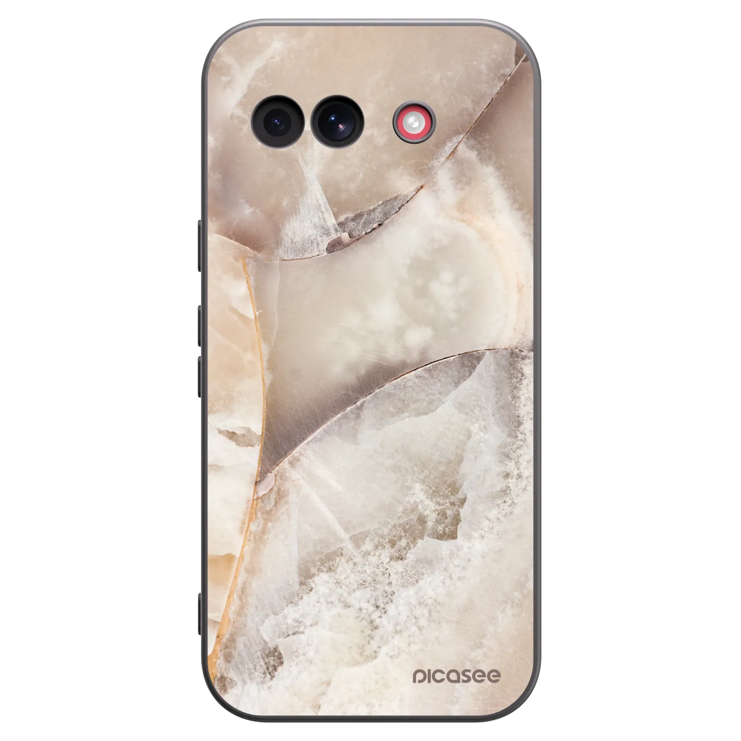 Picasee silikónový čierny obal pre Google Pixel 10a - Cream marble