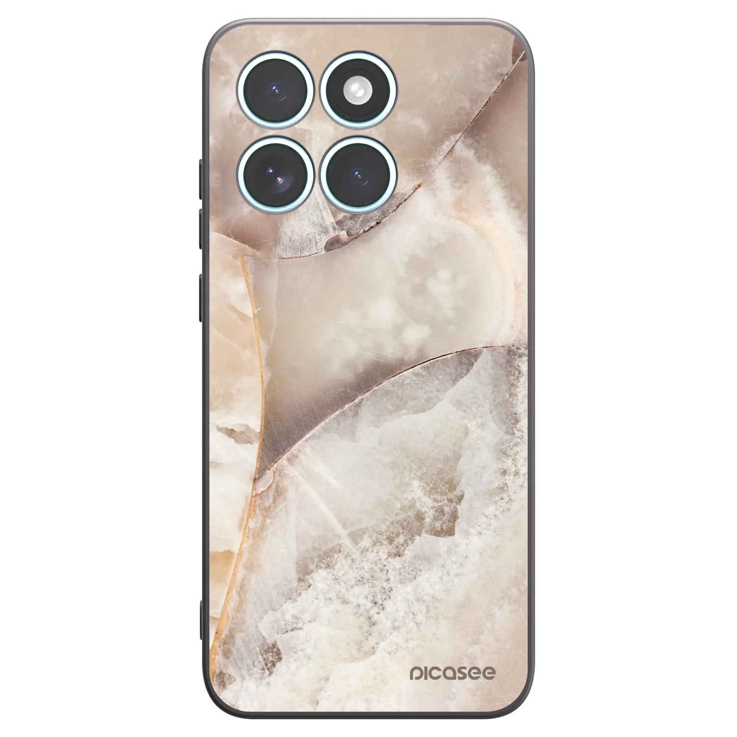 Picasee silikónový čierny obal pre Motorola Edge 70 Fusion - Cream marble