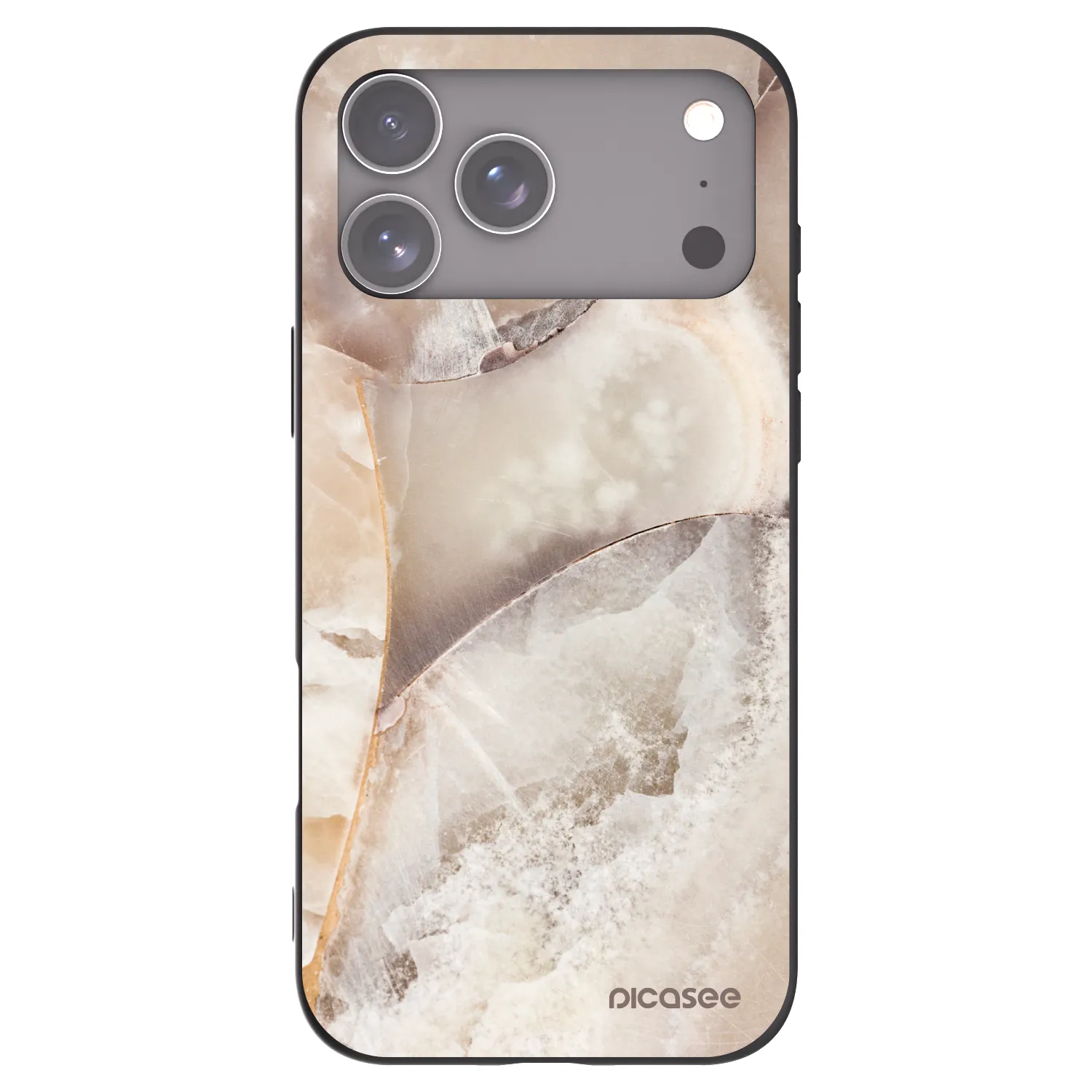 Picasee silikónový čierny obal pre Apple iPhone 18 Pro Max - Cream marble