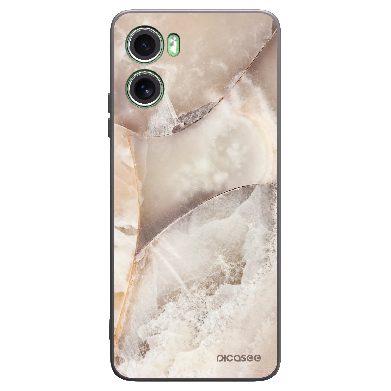 Picasee silikónový čierny obal pre Motorola Moto G06 - Cream marble