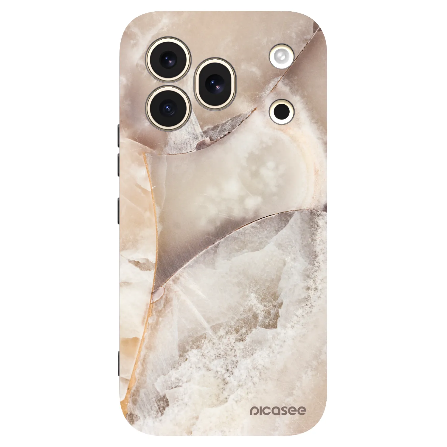 Picasee silikónový čierny obal pre Honor 600 Pro - Cream marble