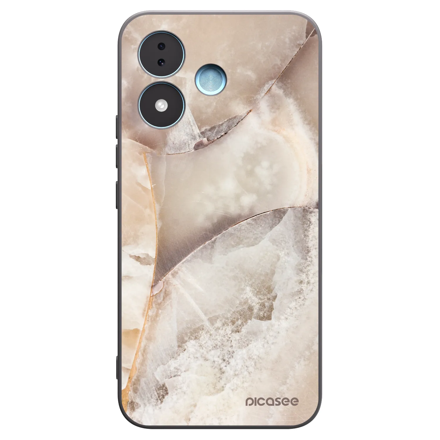 Picasee silikónový čierny obal pre Xiaomi Redmi Note 17 5G - Cream marble