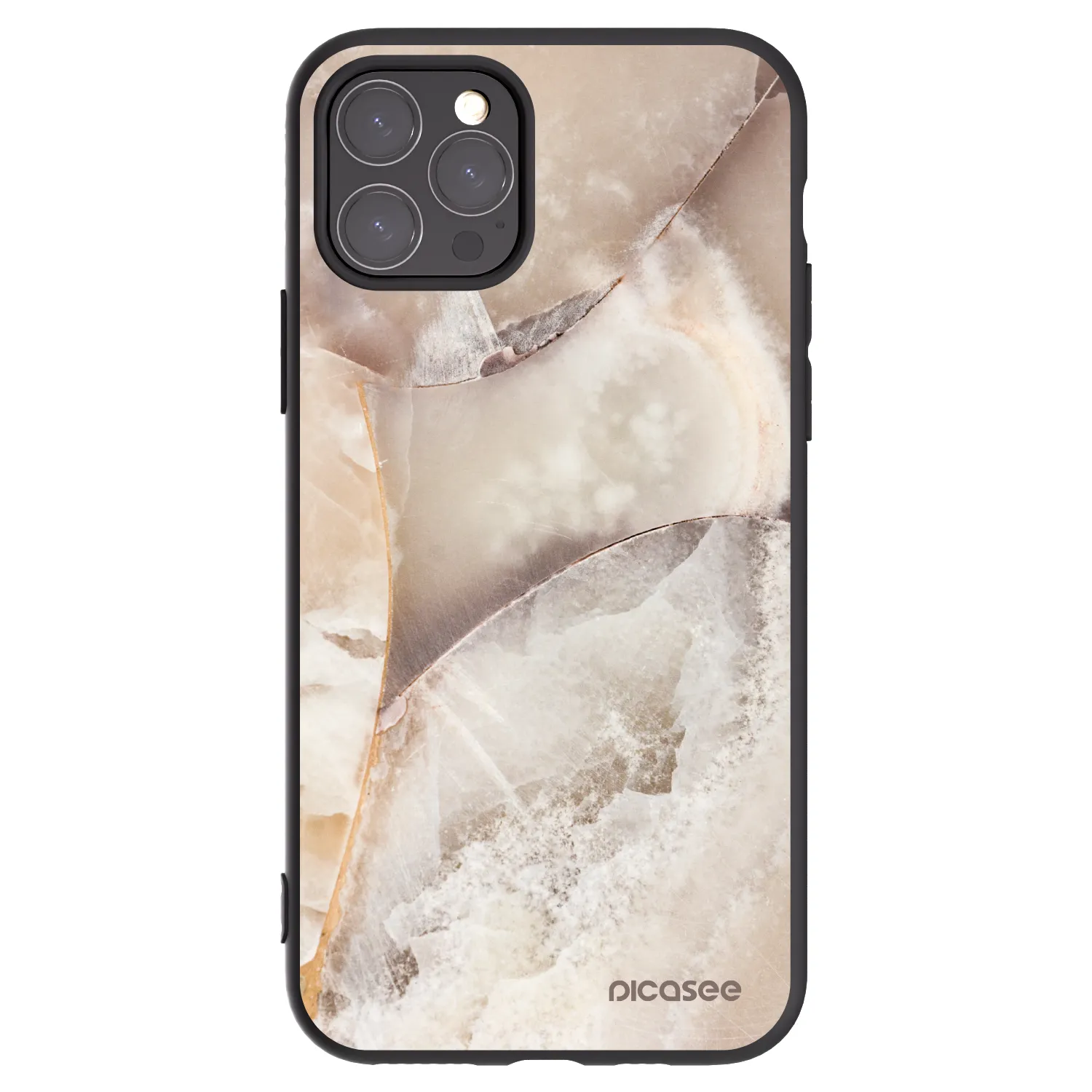 Picasee silikónový čierny obal pre Apple iPhone 11 Pro - Cream marble
