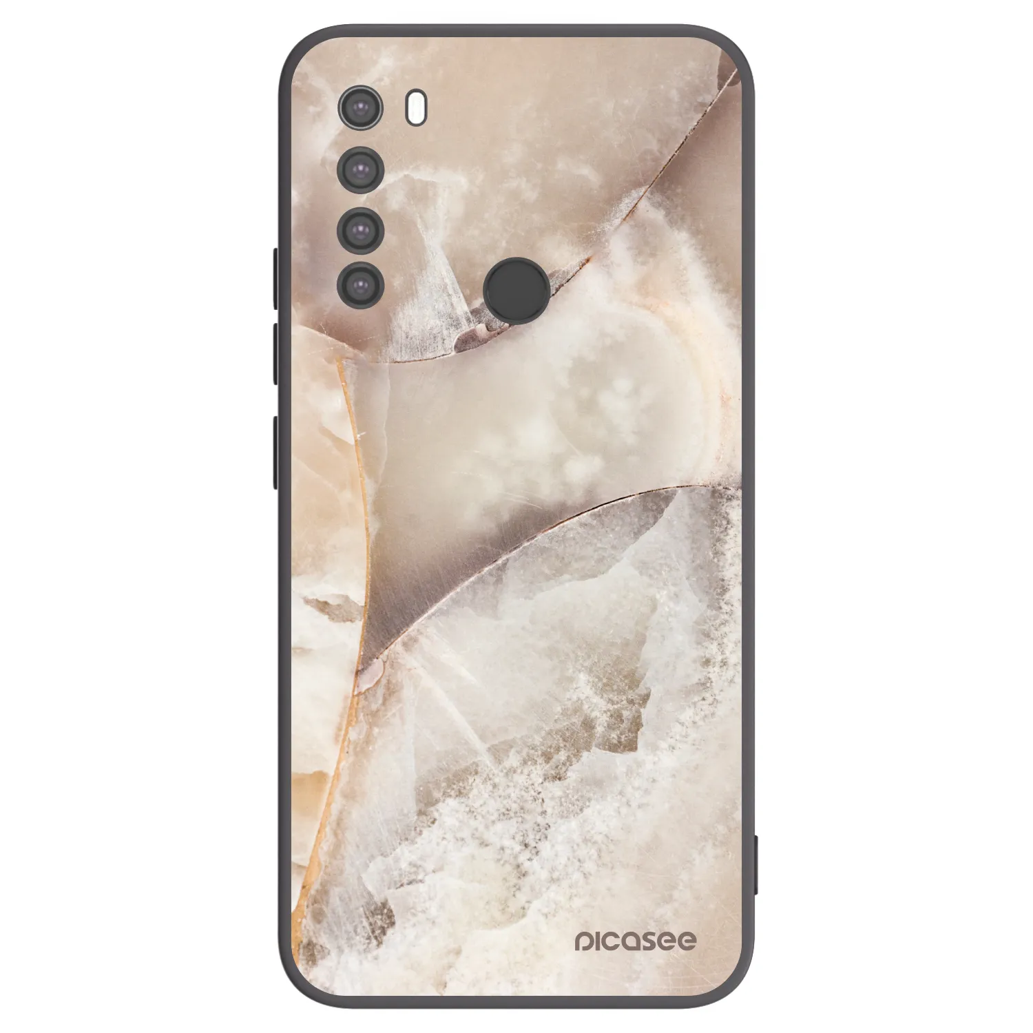 Picasee silikónový čierny obal pre Xiaomi Redmi Note 8 - Cream marble