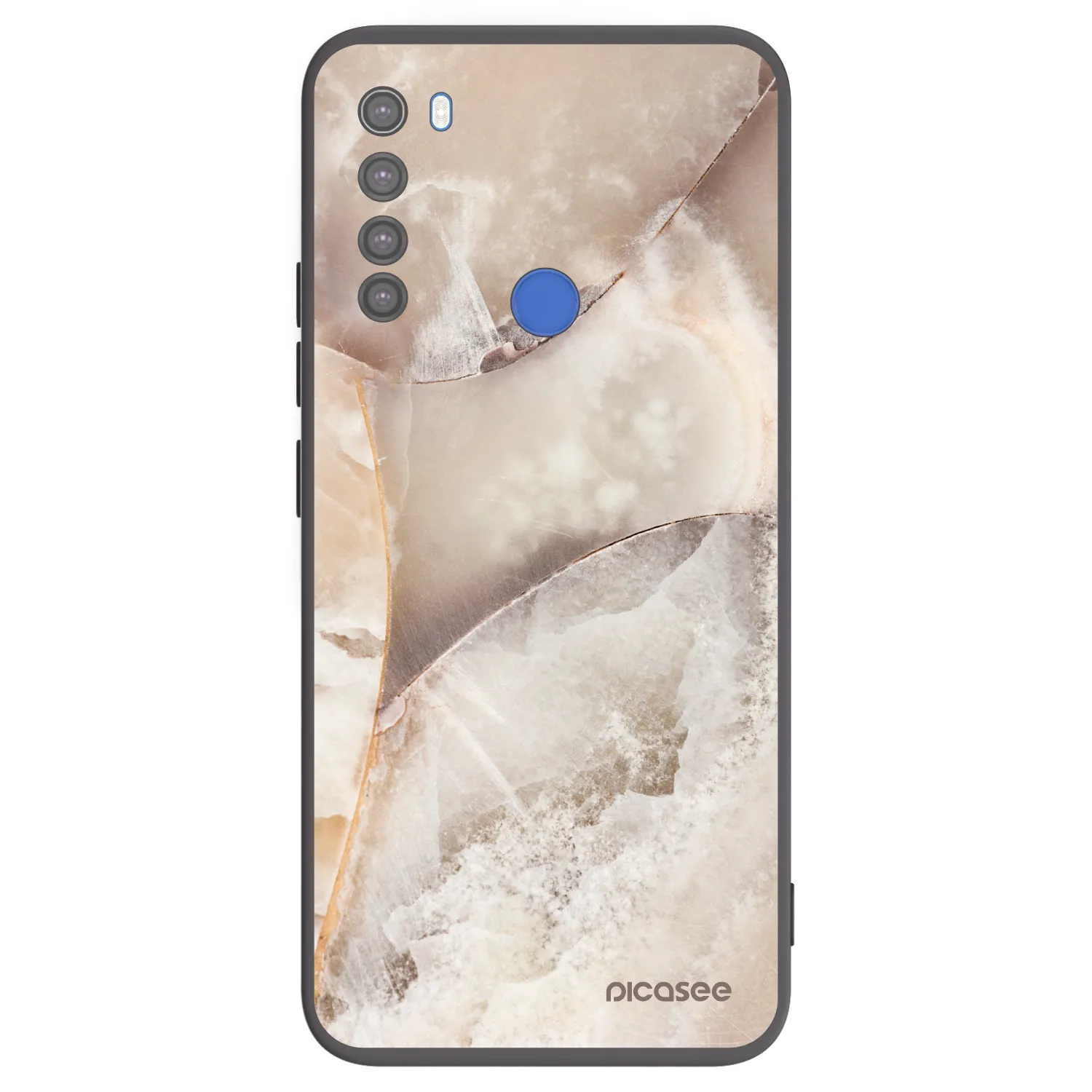 Picasee silikónový čierny obal pre Xiaomi Redmi Note 8T - Cream marble