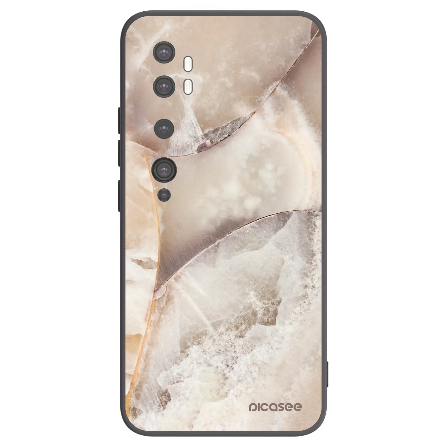 Picasee silikónový čierny obal pre Xiaomi Mi Note 10 (Pro) - Cream marble