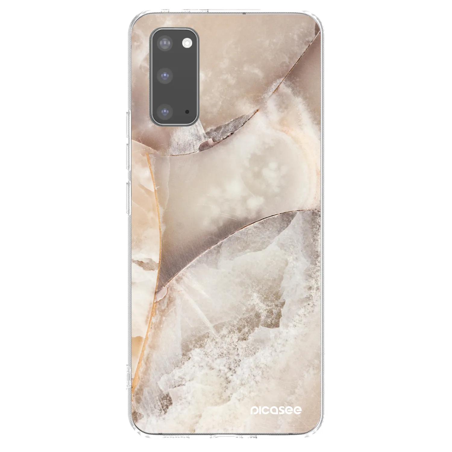 Picasee silikónový prehľadný obal pre Samsung Galaxy S20 G980F - Cream marble