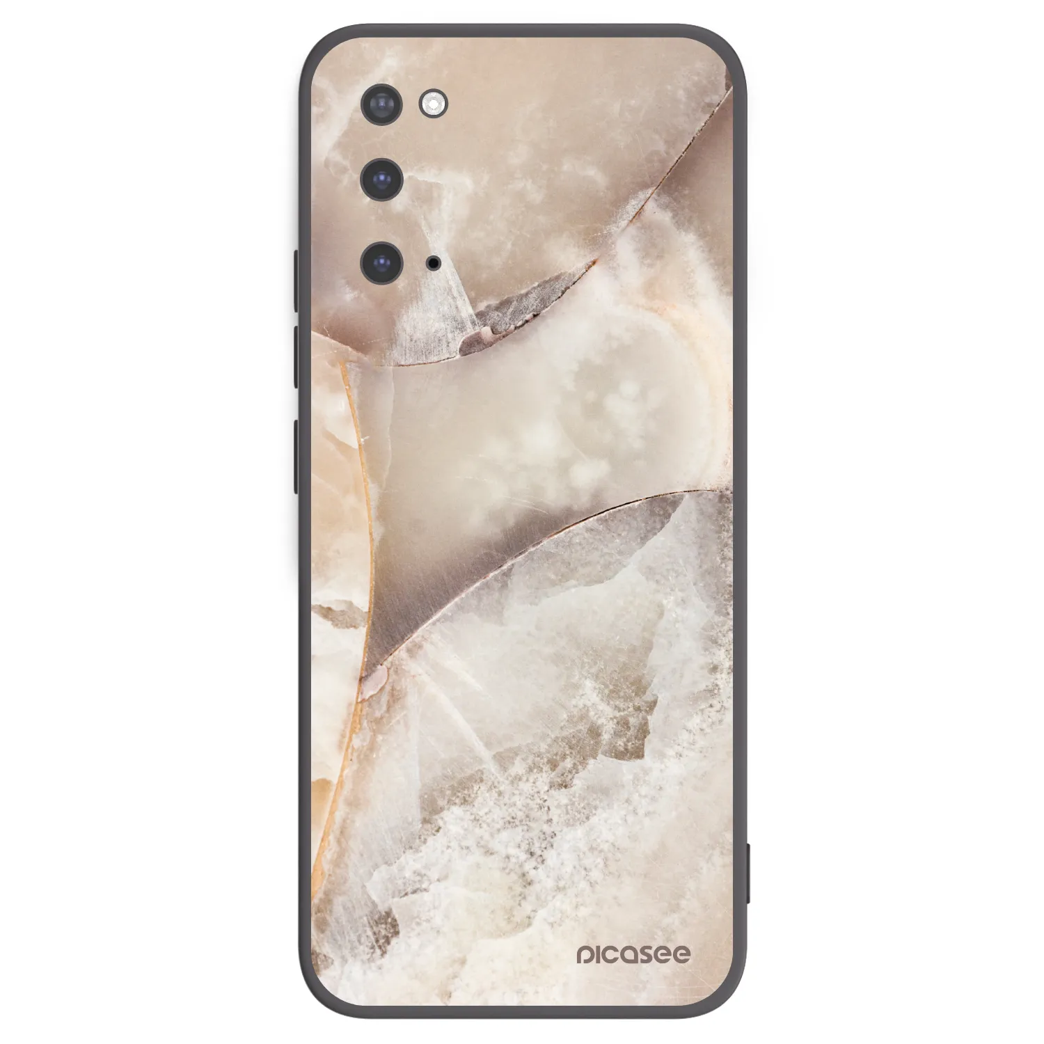 Picasee silikónový čierny obal pre Samsung Galaxy S20 G980F - Cream marble