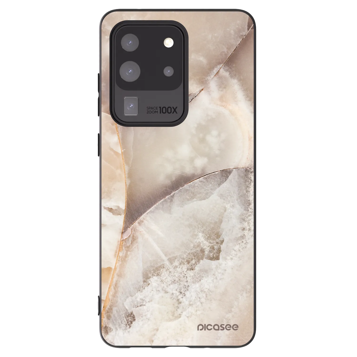 Picasee silikónový čierny obal pre Samsung Galaxy S20 Ultra 5G G988F - Cream marble