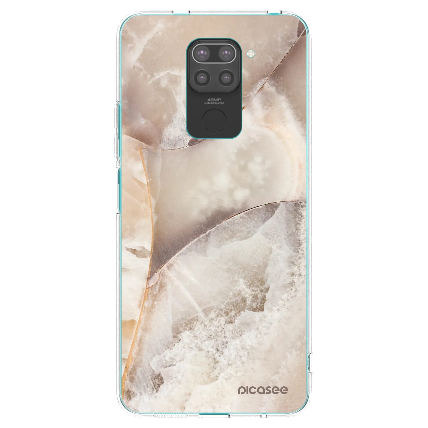 Picasee silikónový čierny obal pre Xiaomi Redmi Note 9 - Cream marble