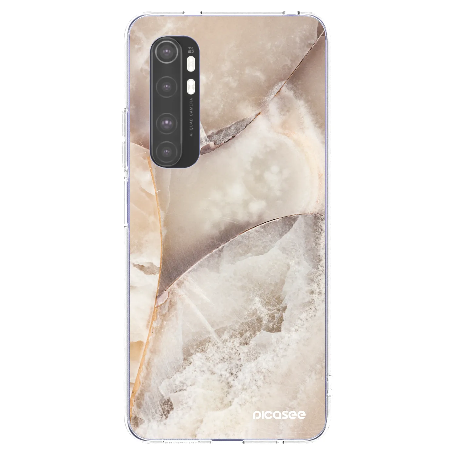 Picasee silikónový prehľadný obal pre Xiaomi Mi Note 10 Lite - Cream marble