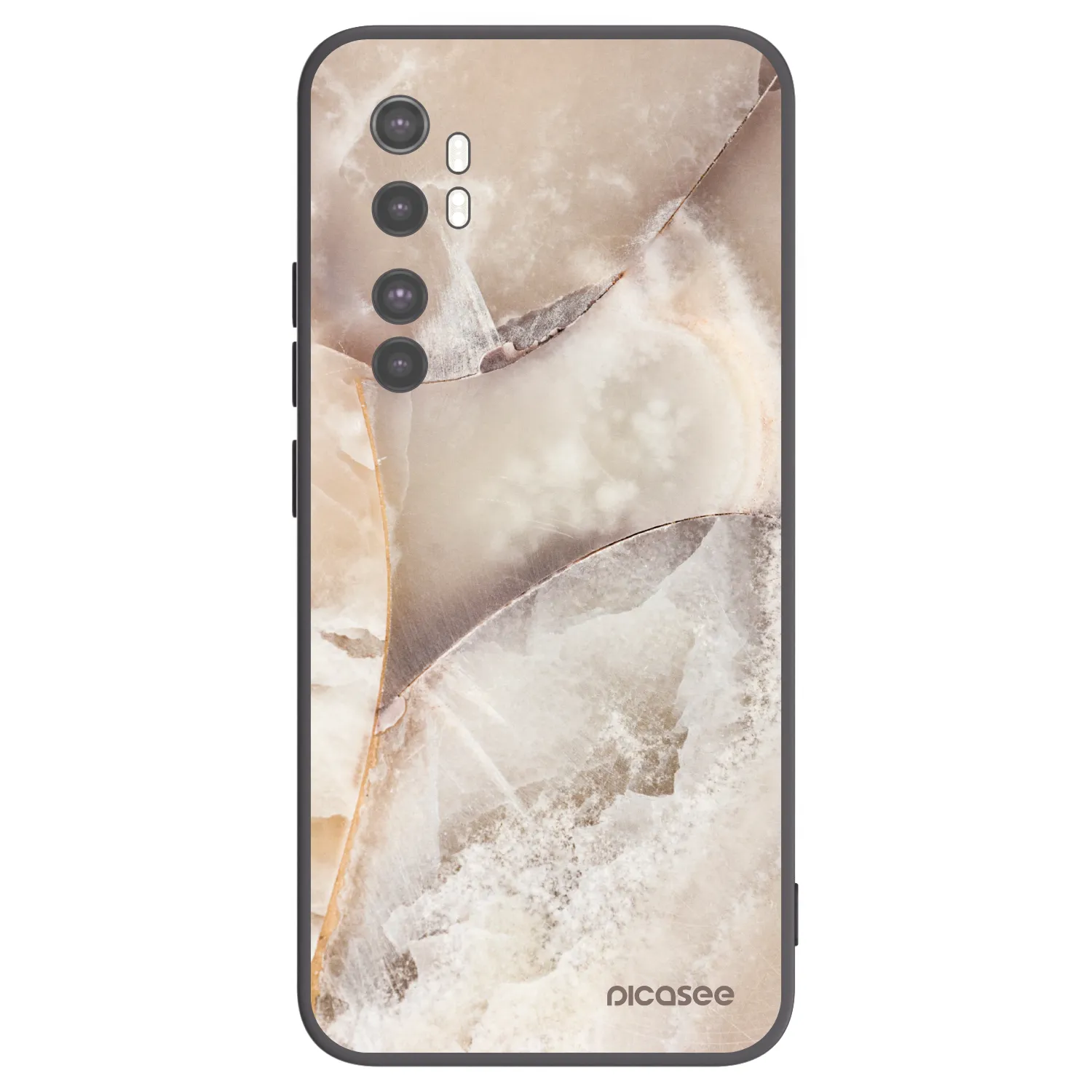 Picasee silikónový čierny obal pre Xiaomi Mi Note 10 Lite - Cream marble