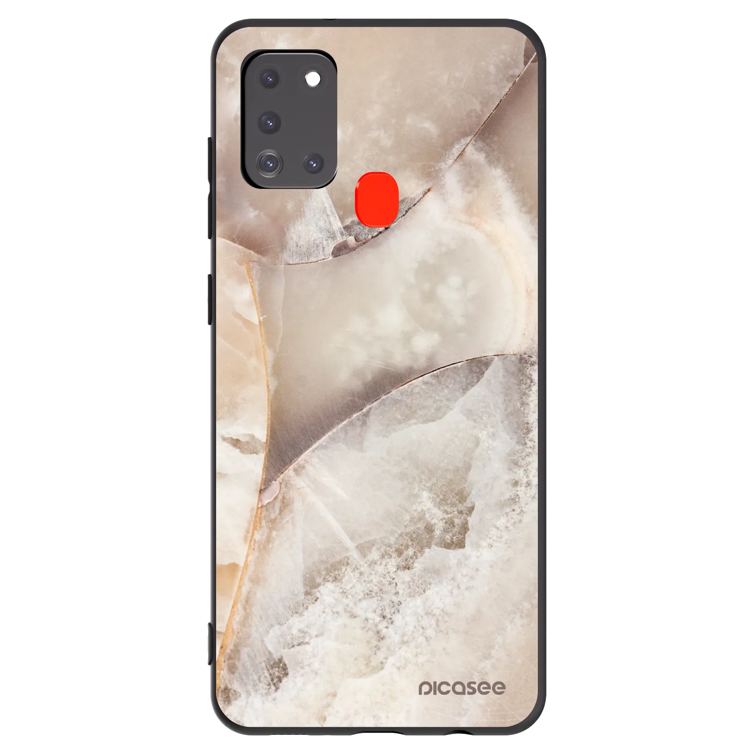 Picasee silikónový čierny obal pre Samsung Galaxy A21s - Cream marble