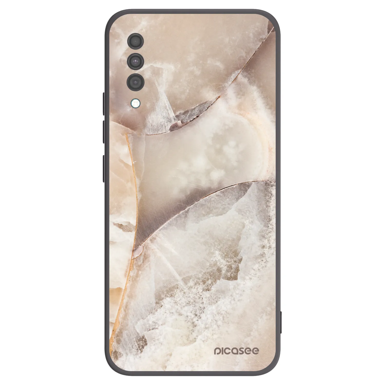 Picasee silikónový čierny obal pre Samsung Galaxy A30s A307F - Cream marble
