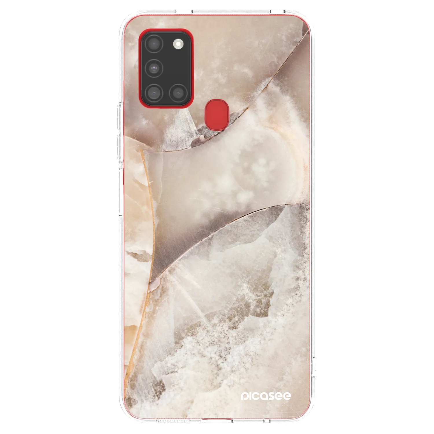 Picasee silikónový prehľadný obal pre Samsung Galaxy A21s - Cream marble