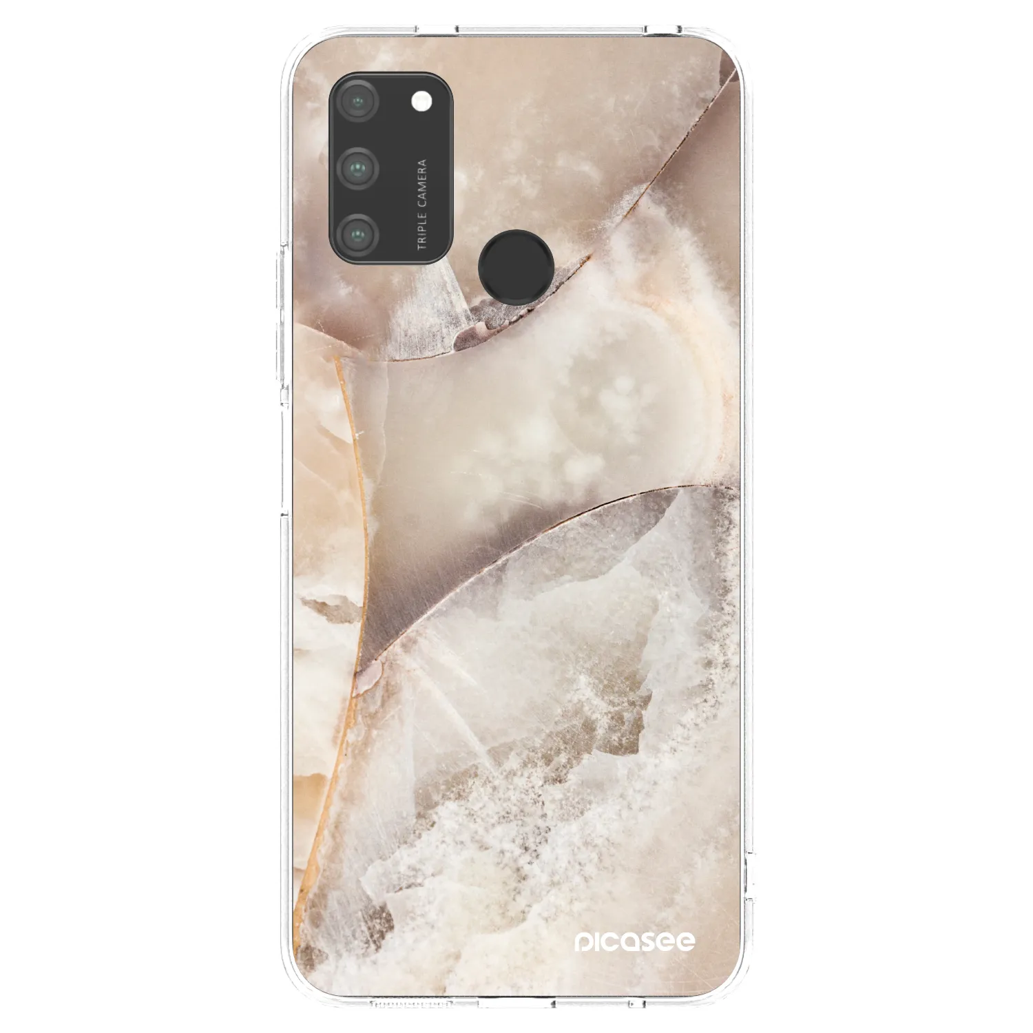 Picasee silikónový prehľadný obal pre Honor 9A - Cream marble