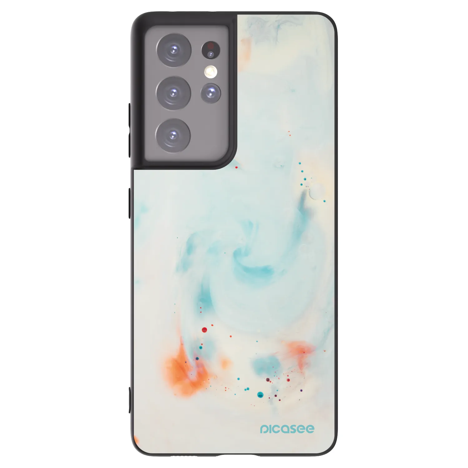 Picasee silikónový čierny obal pre Samsung Galaxy S21 Ultra 5G G998B - Splash