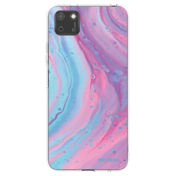 Picasee silikónový prehľadný obal pre Huawei Y5P - Pink liquid