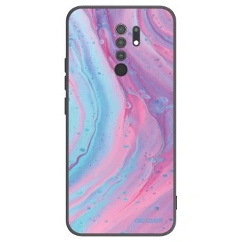 Picasee silikónový čierny obal pre Xiaomi Redmi 9 - Pink liquid