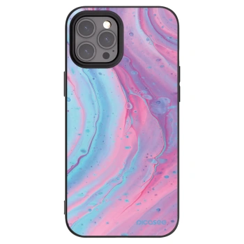 Picasee silikónový čierny obal pre Apple iPhone 12 Pro Max - Pink liquid