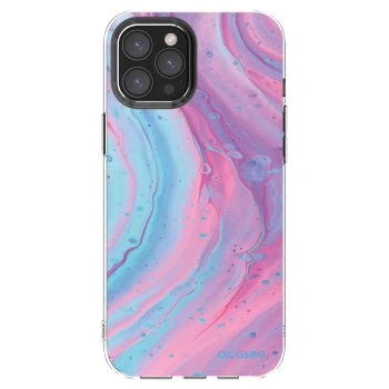 Picasee silikónový prehľadný obal pre Apple iPhone 12 Pro Max - Pink liquid