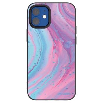 Picasee silikónový čierny obal pre Apple iPhone 12 mini - Pink liquid