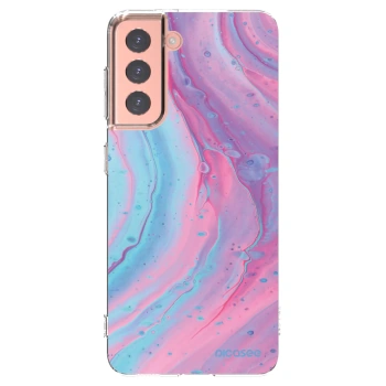 Picasee silikónový prehľadný obal pre Samsung Galaxy S21 5G G991B - Pink liquid