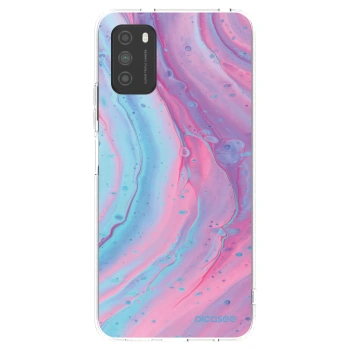 Picasee silikónový prehľadný obal pre Xiaomi Poco M3 - Pink liquid