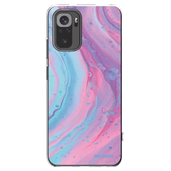 Picasee silikónový prehľadný obal pre Xiaomi Redmi Note 10 - Pink liquid