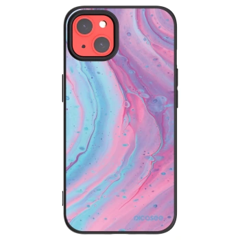Picasee silikónový čierny obal pre Apple iPhone 13 - Pink liquid