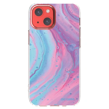 Picasee silikónový prehľadný obal pre Apple iPhone 13 mini - Pink liquid