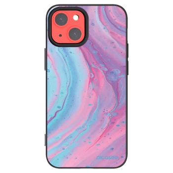 Picasee silikónový čierny obal pre Apple iPhone 13 mini - Pink liquid