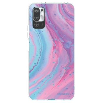 Picasee silikónový prehľadný obal pre Xiaomi Redmi Note 10 5G - Pink liquid